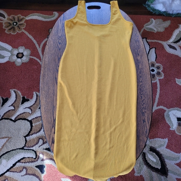 Missguided Mustard Yellow Sleeveless Square Bodycon Tank Dress Size Womens 12 - Picture 6 of 11